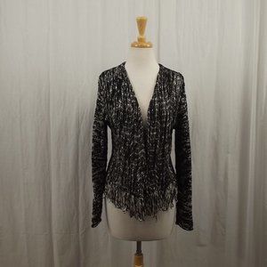Nic + Zoe Womens Size Small Cardigan Sweater Black and White Knit